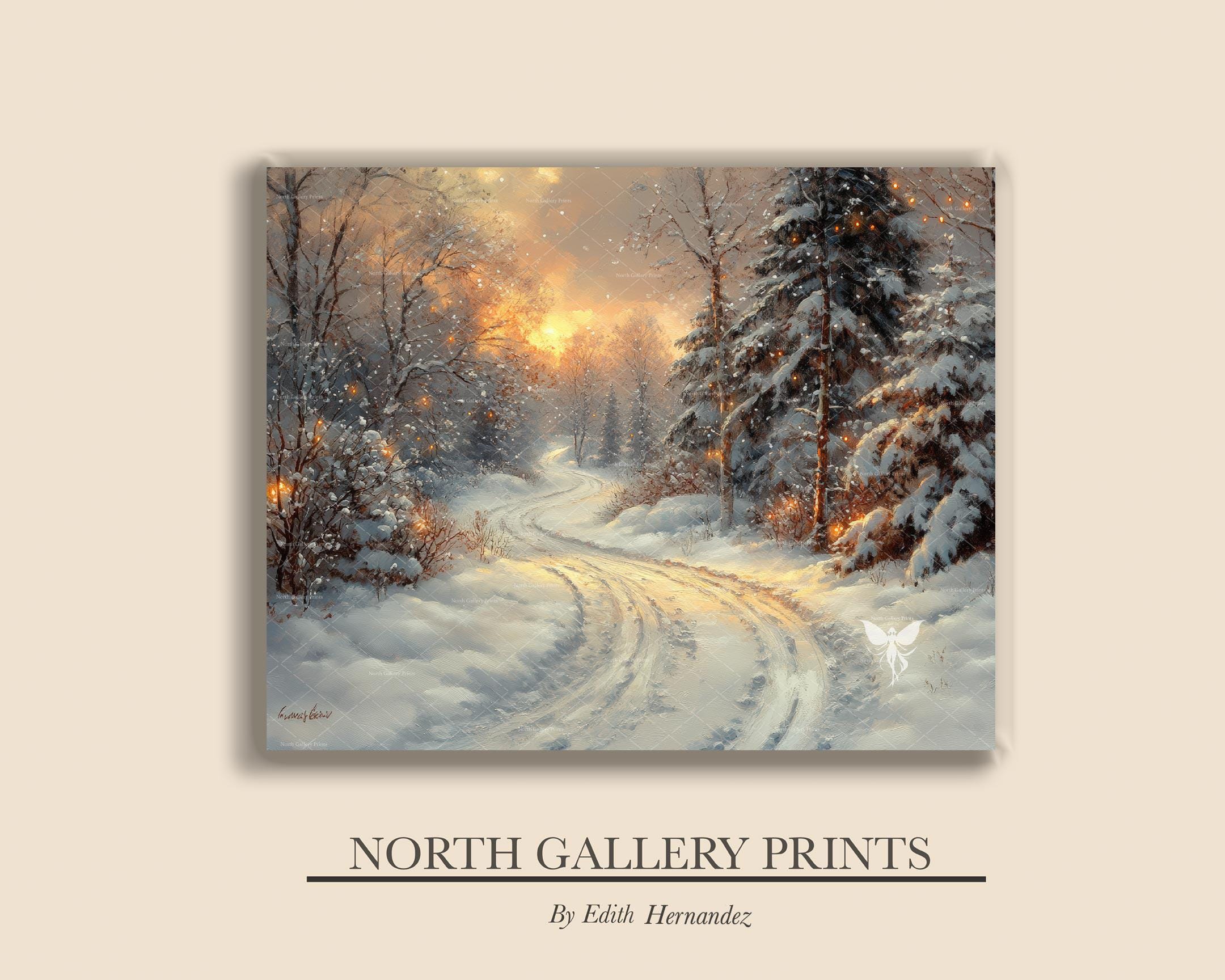 Winter Forest Printable Wall Art, Landscape Painting, Fine Art Wall ...