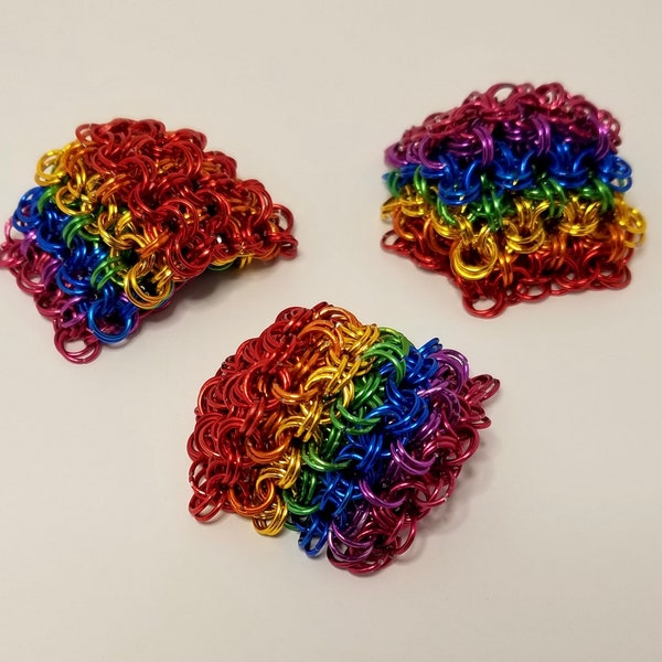 Mini Rainbow Chainmail Jelly Fidget Cube 4x4x4   Chain Mail Chainmaille Craft Toy LGBTQ Unique Stress Relief ADHD