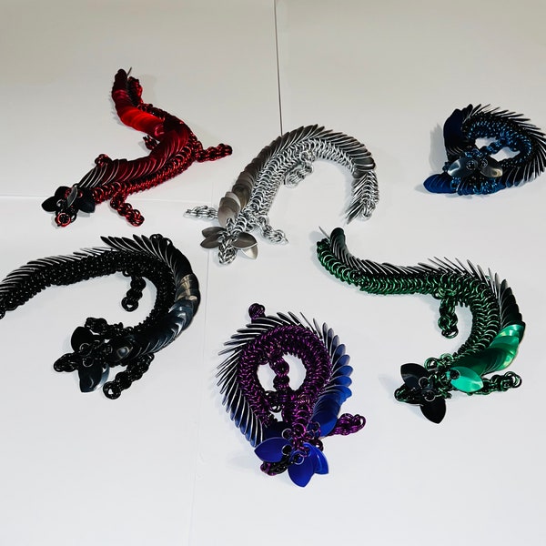 Chainmail and Scalemail Dragons. Available in Many Colors and Can be Customized.