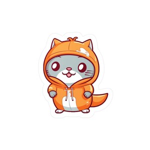 Happy Orange Coat Katze Sticker: Schnurren-fectly Adorable