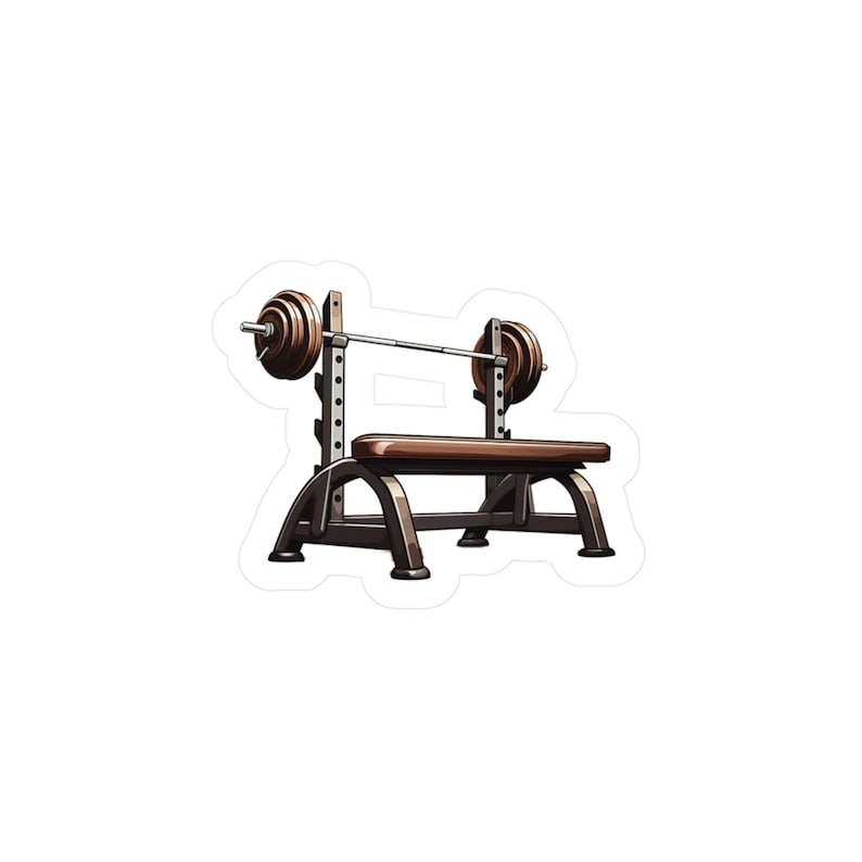 Wooden Bench With Weights Sticker: Fitness Motivation - Etsy
