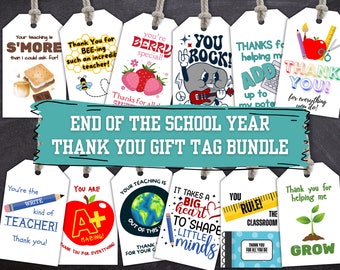 Funny Teacher Gift Tags, End of Year Thank You (Printable PDF)