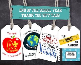 Funny Teacher Gift Tags, End of Year Thank You (PDF)