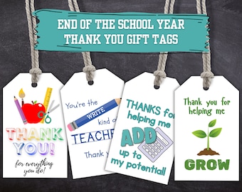 Funny Teacher Appreciation Gift Tags, End of Year, Printable (PDF)