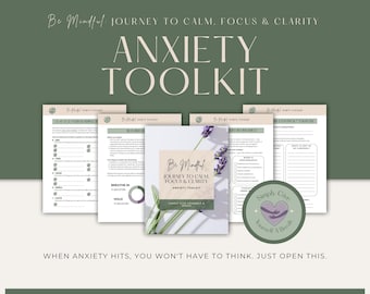 Be Mindful: Anxiety Relief Toolkit, Printable Digital Download for Mental Health and Wellness