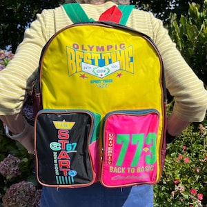 80s colourful back pack union made dead stock!