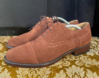 Richelieus en daim marron à lacets faits main Samuel Windsor taille 7