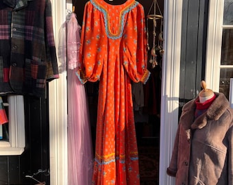 Rare 70s vintage prairie dress by Gina Fratini for Emma Somerset