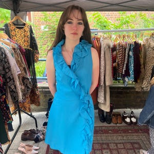 60s vintage ruffle dress size S