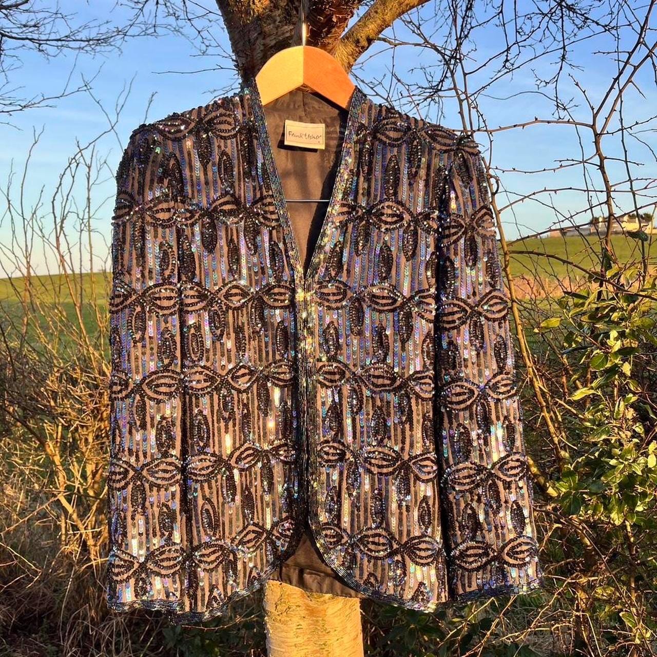 Veste Pailletée Frank Usher Noire - Taille M, Occasion En Parfait état