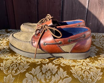 Sturdy suede leather boat shoes vintage Clarks size 7