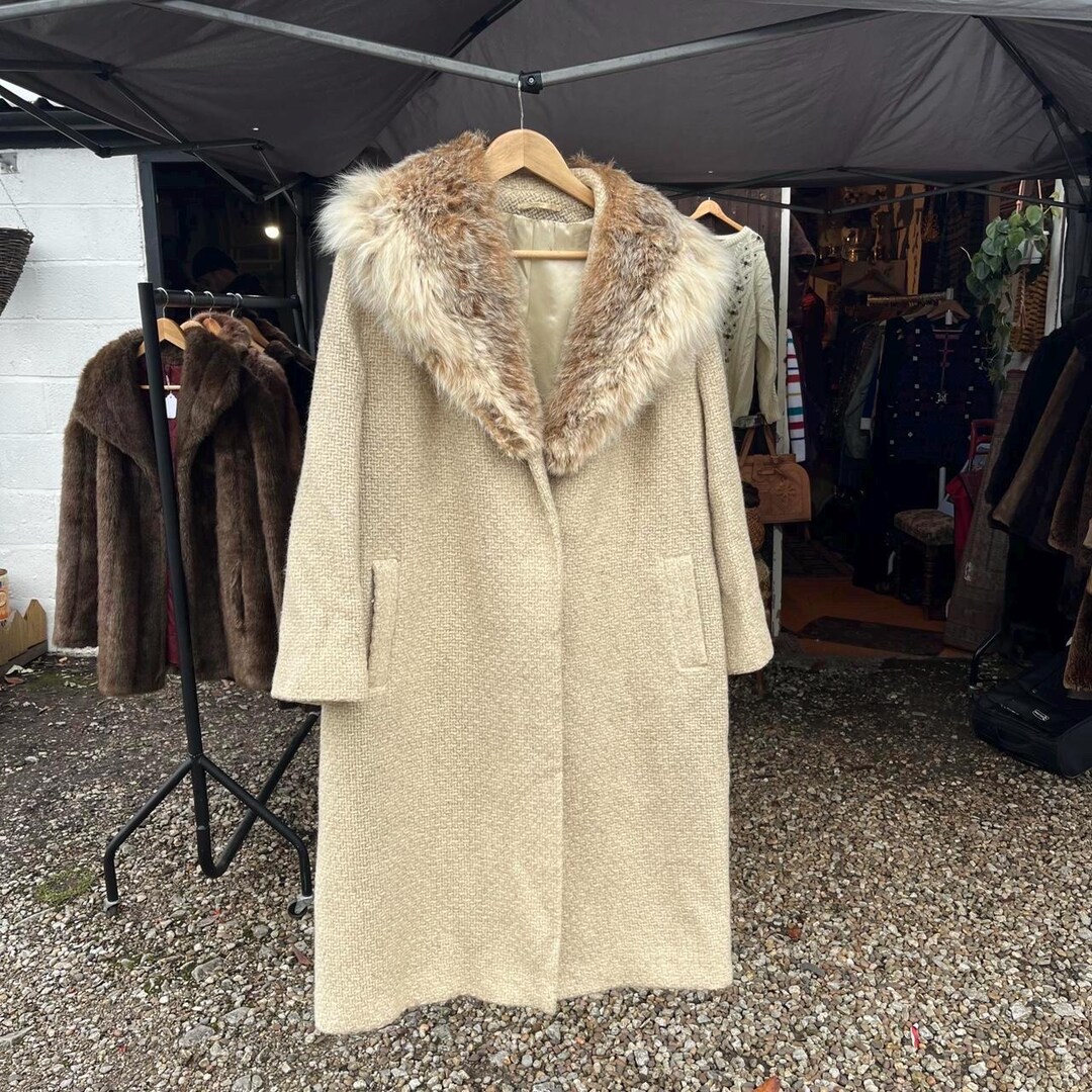 Cream Year of the Rat Hooded Wool Coat-Sample