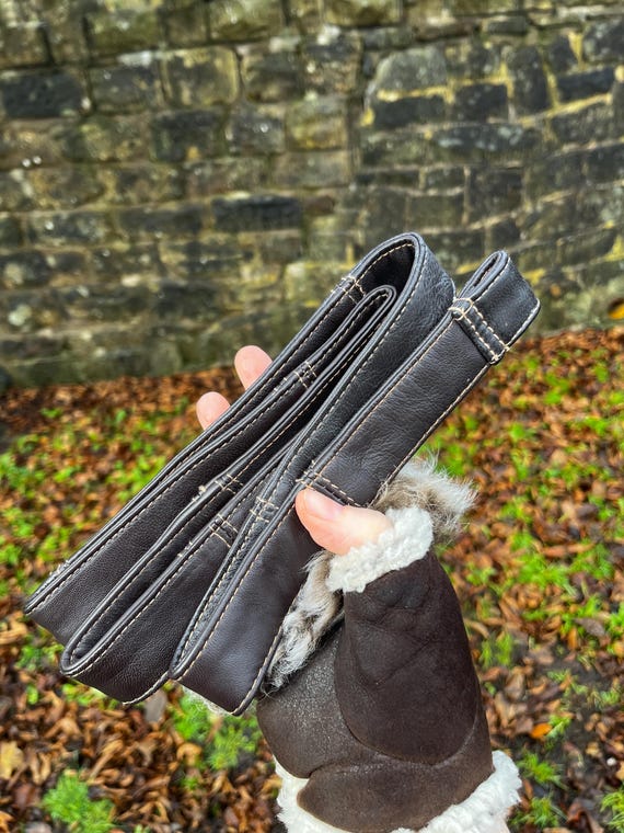 Large Y2K soft slouchy patchwork leather shoulder… - image 7