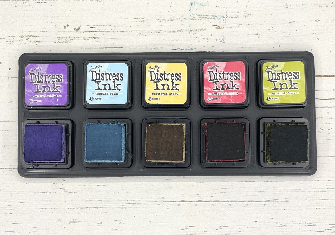 5 Slot MINI Ink Pad Holders Slide Resistance Trays Five Slot Tray Mini Ink Pad Holder Distress