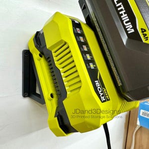 MOUNT for Ryobi 40V Battery Charger Model #OP406VNM- Wall Mounted Charger/Battery Holder