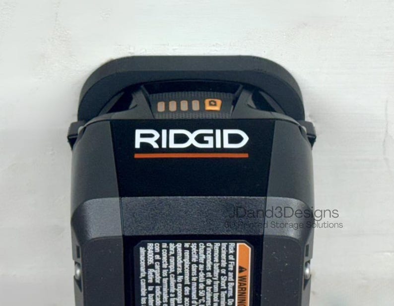 MOUNT for 18v Ridgid Battery- Wall Mount for any 18v Ridgid Battery image 3