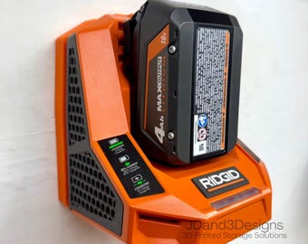 MOUNT for Ridgid Model #R86098 Max Output Battery Charger w/ Top Clamp- Wall Holder for Chargers