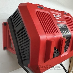 MOUNT for M18 Milwaukee Dual Rapid Charger- Double Milwaukee Wall Mount for M18 Batteries- Model 48-59-1802- Charger/Batteries not included