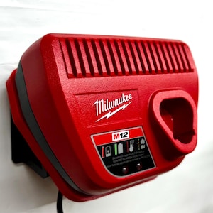 MOUNT for M12 Milwaukee Battery Charger- Wall Holder for Chargers