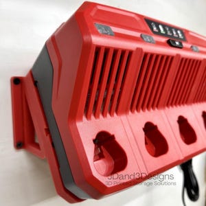 MOUNT for M12 Four Bay Milwaukee Sequential Battery Charger 48-59-1204 - Wall Holder for Chargers