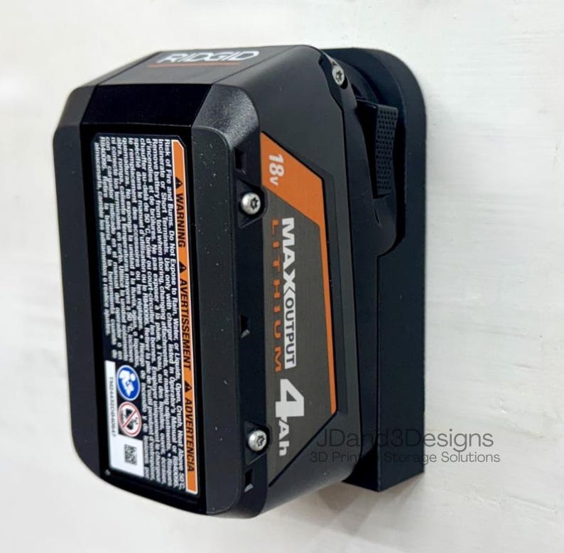 MOUNT for 18v Ridgid Battery- Wall Mount for any 18v Ridgid Battery image 4