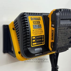 MOUNT for DCB112/DCB113/DCB115/DCB1104 Dewalt Battery Charger w/ removable TOP CLAMP- Dewalt Wall Mount for 12v/20vBattery Charger