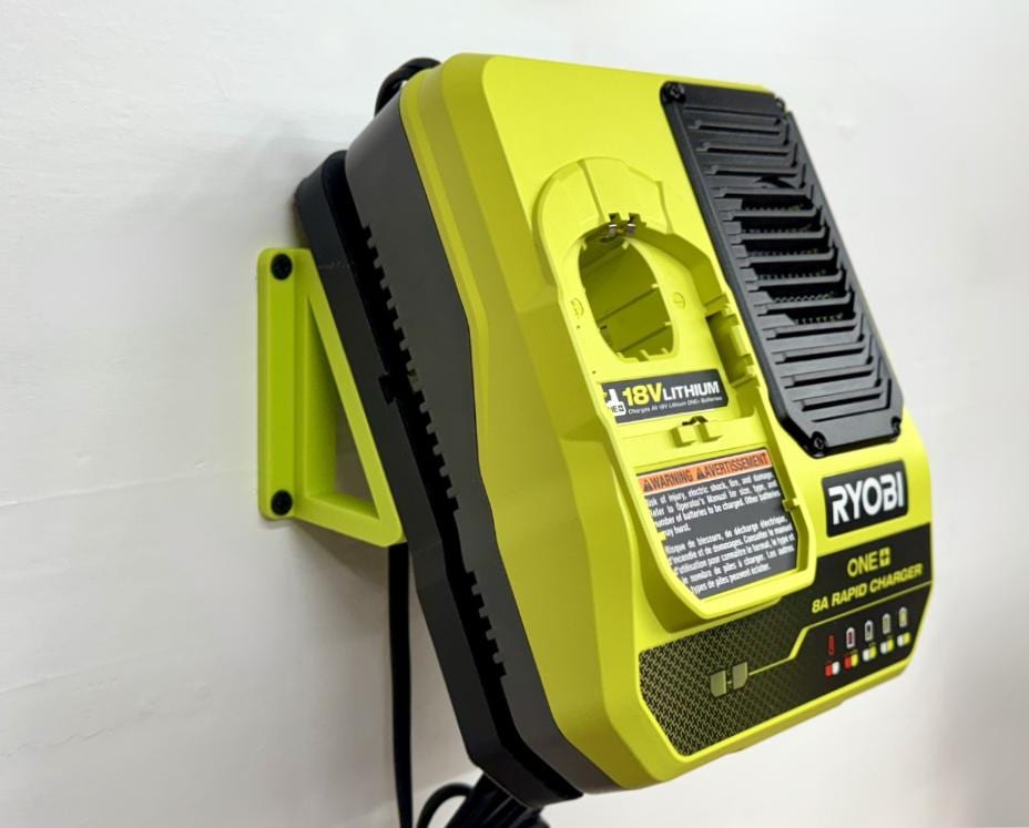 MOUNT for Ryobi 18V One+ 8A Rapid Battery Charger- Charger/Battery Holder for Ryobi Charger Model PCG008
