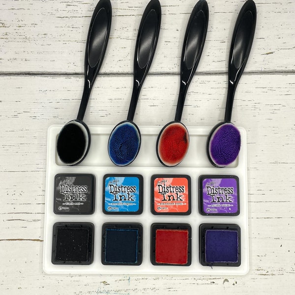 4 Slot MINI Ink Pad Holders w/ Holding Tray- Slide Resistance Trays- Four Slot Tray Mini Ink Pad Holder- Distress Ink Pad Holders