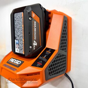 MOUNT for Ridgid Model #R86098 Max Output Battery Charger w/ Top Clamp- Wall Holder for Chargers image 4