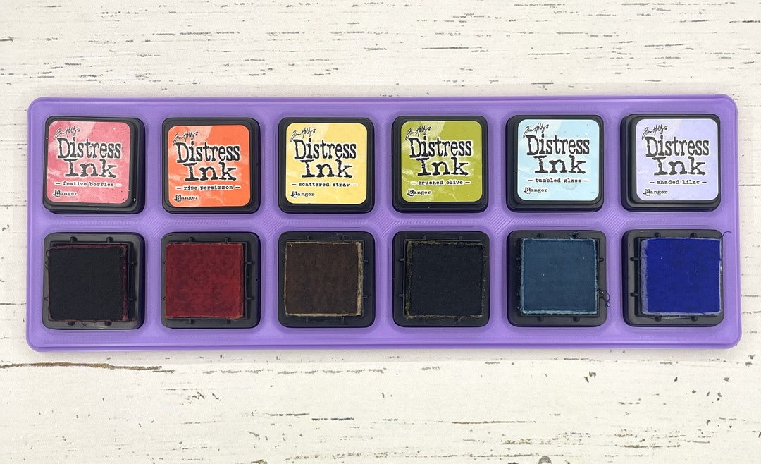 6 Slot MINI Ink Pad Holders Slide Resistance Trays Six Slot Tray Mini Ink Pad Holder Distress