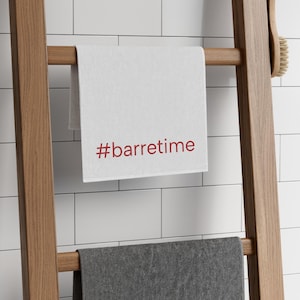 White Barre Time Rally Towel, 11x18