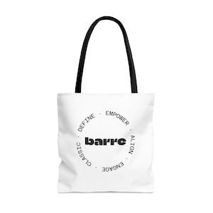 White Barre Bag Formats Reusable Tote