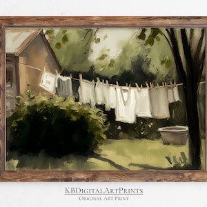 Laundry Room Art, Laundry Room Wall Decor, Vintage Farmhouse Decor, Digital Download, Printable Wall Art, Cottagecore Decor, Country Decor