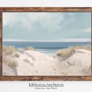 Printable Beach Wall Art, Coastal Wall Decor, Soft Pastel Tones, Bathroom Wall Art, Downloadable Print, Shoreline Painting, Pastel Wall Art