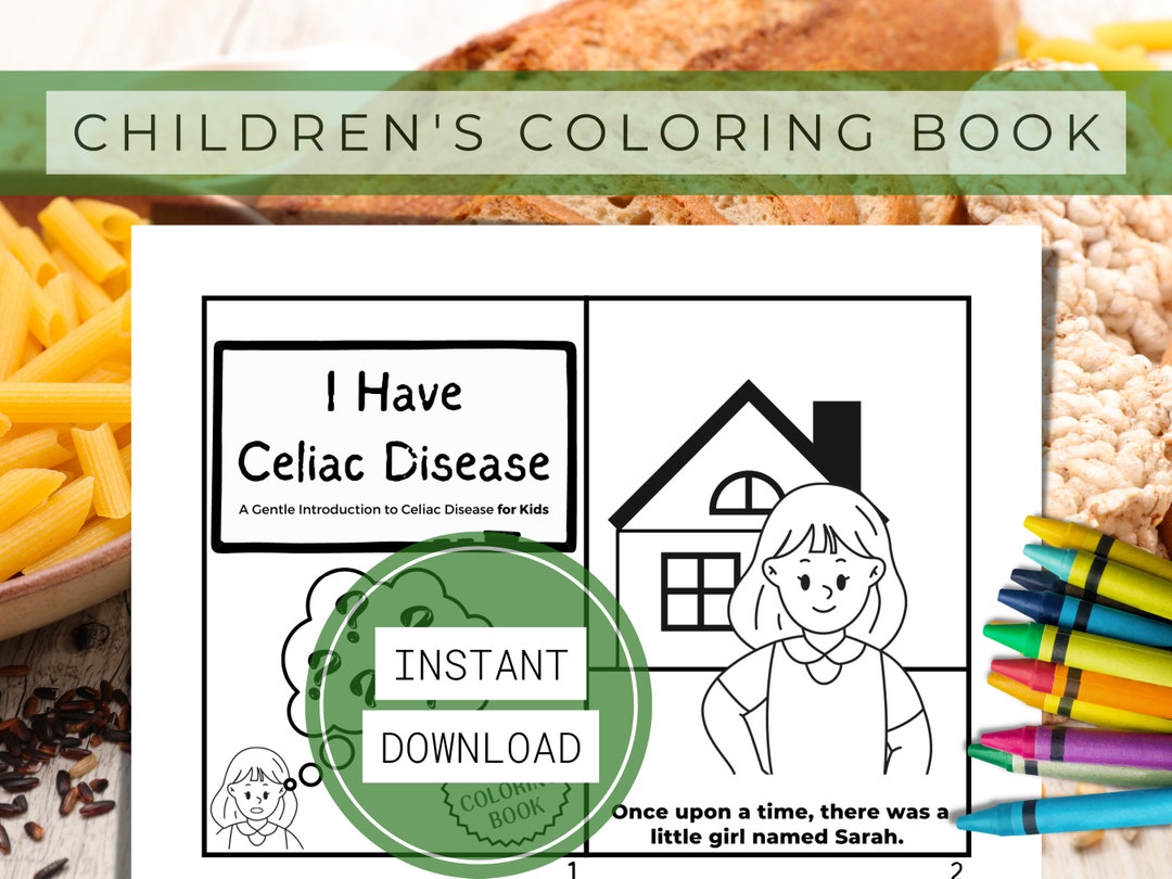 Celiac Disease Information for Kids, Coloring Book for Gluten Free Kids