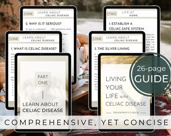 Informationsguide om celiaki, guide till glutenfria nybörjare, information om glutenfria personer med nyligen diagnos av celiaki med autoimmunitet, e-bok om glutenfria sjukdomar
