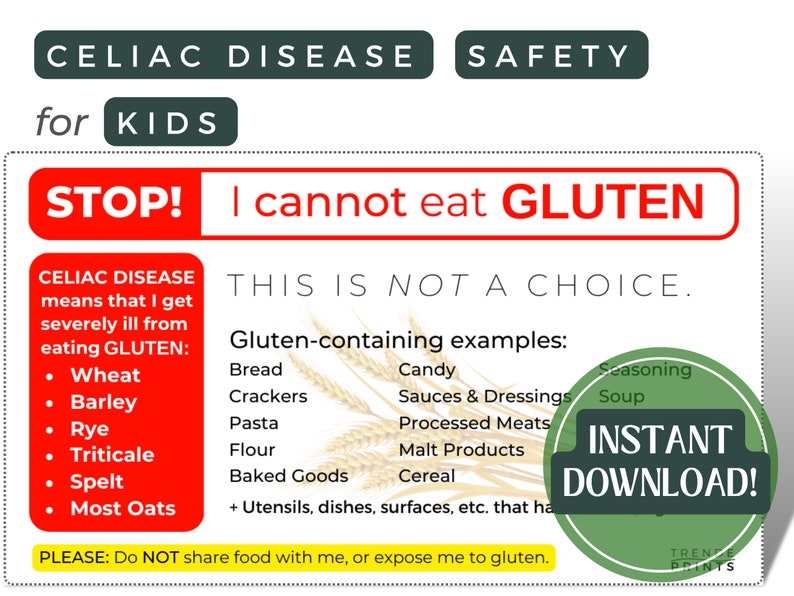 Gluten Free Kids Celiac Disease Safety for Kids Gluten-free Diet Food ...