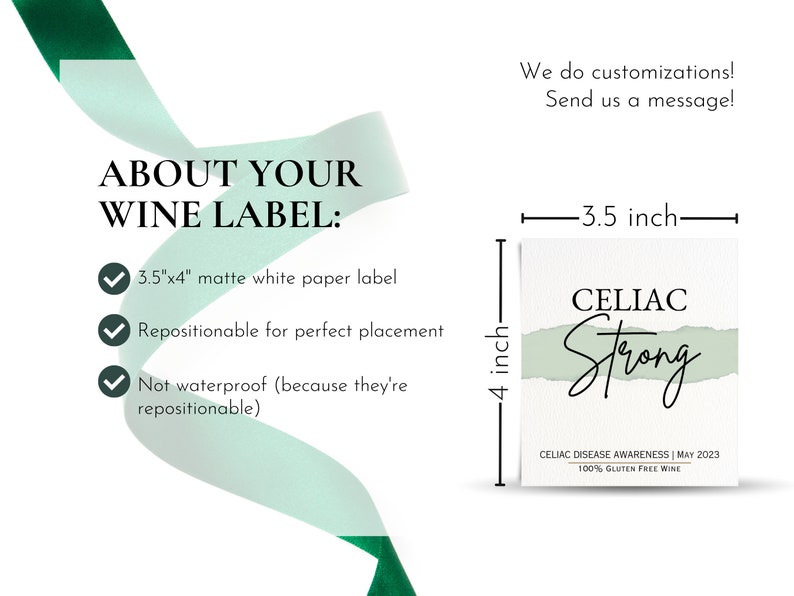 Celiac Disease Awareness Month May 2023 Wine Bottle Label Etsy