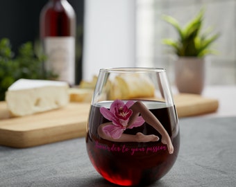 Yoni Art, Stemless wine glass, vino libido, romantic, female pleasure, vulva, sexuality, body positivity, orgasmic, date night, couples