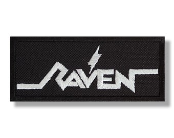 Parche bordado de metal Raven