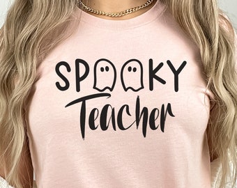 Teacher Halloween Shirt,  Spooky Teacher Shirt, Halloween Teacher, Spooky Teacher Ghost Shirt, Teacher Teams Shirt, Retro Halloween Teacher