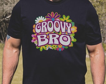 Groovy Bro Shirt, Brother gift, Retro brother Tee, Hippie Flower Tshirt, Hippie T-Shirt, Birthday, Apparel 70s, Man Boho, Pregnancy Reveal