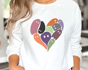 Ghost Heart Shirt, Halloween shirt, Ghost Shirt, Fall Long Sleeve, Funny Halloween Shirt, Halloween Ghosts, Happy Halloween, Halloween Gift