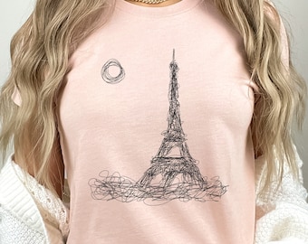 Eiffel Tower Shirt, Paris France tshirt, Travel to France t-shirt, Gift for Paris Lover, France Souvenir, Bastille, Vacation in Paris Tee
