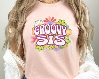 Groovy Sis Shirt, Flower Momma, Retro Sister Tee, Hippie Flower Tshirt, Hippie T-Shirt, Birthday, Apparel 70s, Mommy Boho, Pregnancy Reveal