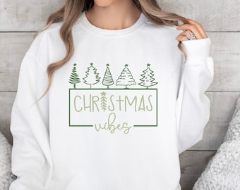 Christmas Vibes Shirt, Christmas Sweatshirt, Merry Tree Shirt, Holiday Sweater, Christmas Gift, Christmas Tree Shirt, Christmas Family Shirt