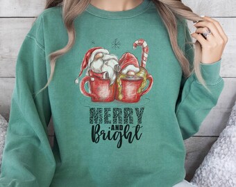 Christmas Gnomes, Christmas Sweatshirt, Merry Tree Shirt, Holiday Sweater, Christmas Gift, Christmas Tree Shirt, Gnome Gift