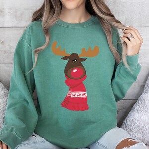 Rudolf Sweatshirt, Rudolf Shirt, Rendierentrui, Kerstshirt, Truicadeau, Vakantieshirt, Leuk kerstshirt, Comfortkleuren