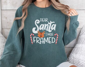 Santa I Was Framed, Naughty Shirts Funny Christmas Shirts, Naughty Funny Christmas Shirt, Cute Christmas Shirt, Cute Xmas shirt, Santa Shirt