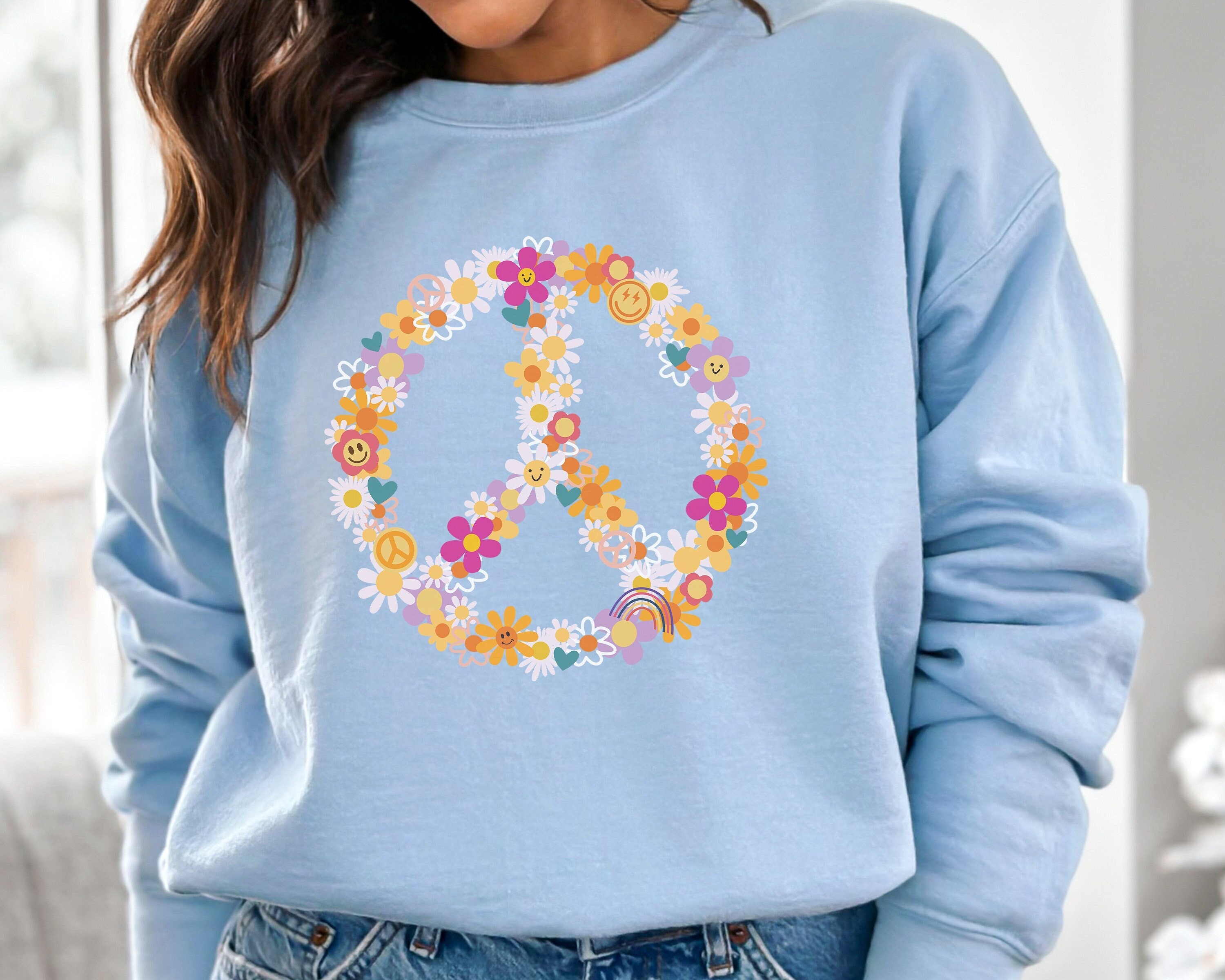 Peace Symbol Sweatshirt, Peace Sign Sweater, Women's Peace